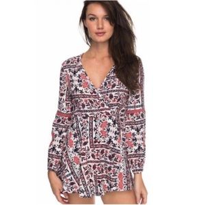 🆕️ Roxy Long Sleeve Romper with Crochet Detail. NWT